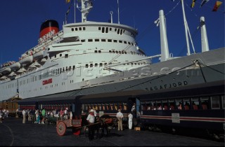 Cruise ship Sagafjord moored along quayside