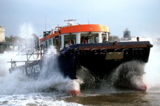 Port of London Authority multihull Diver vessel underway