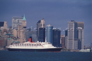 QE2 leaving New York, USA