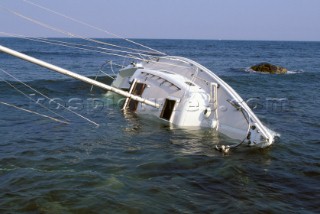 Sunken yacht