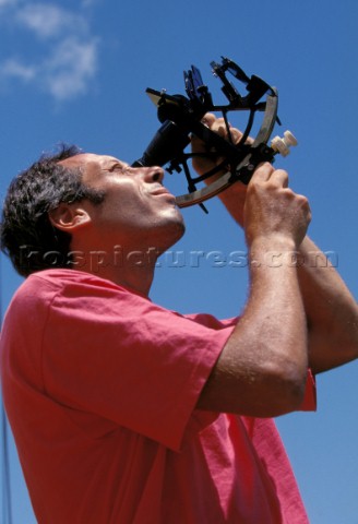 Man using Sextant