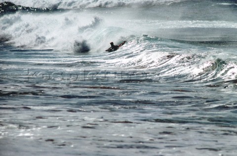 Body boarding in Hawaii