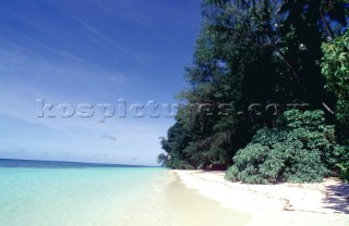 A deserted beach in the Maldives