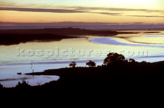 Sunset over lagoon