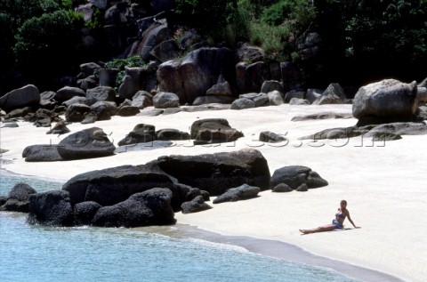 Lady on the beach in the Australia