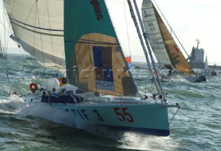 Le Havre 1 November 2003 Transat Jacques Vabre 2003 Start of the Monohulls: Objetctif 3 and Ciment St Laurent Oc