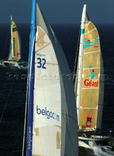 Le Havre 5 November 2003 Transat Jacques Vabre 2003 Start in Le Havre for the Multicoques 60 BELAGCOM GEANT GROUPAMA