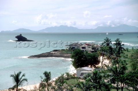 View over Caribbean island