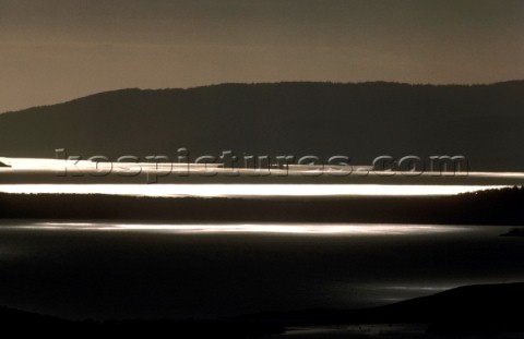 A moonlight view from the shore of Tasmania