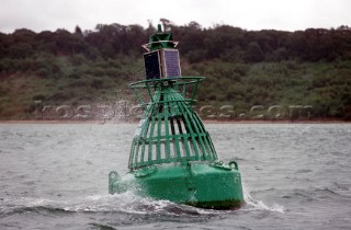 Starboard marker buoy in shipping channel, Solent