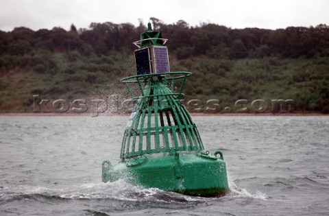 Starboard marker buoy in shipping channel Solent