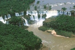 Aerial view of Iguaza Falls, Argentina