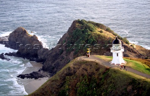 Lighthouse on cliff top New Zealand