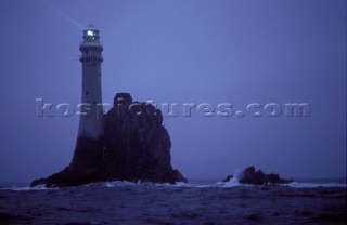 Beam of Fastnet lighthouse in fog