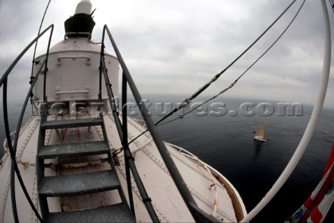 External metal steps leading to top of lighthouse