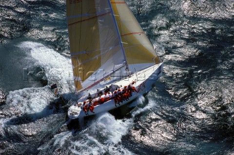 51-2273: Aerial view of racing yacht 'Oracle' in roug - : Asset Details ...