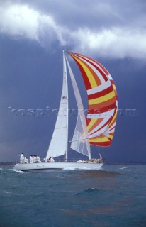 Surfing down wind under spinnaker