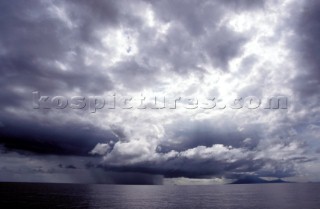 clouds and rainstorm Stormy clouds at sea