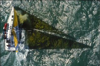 Shadow of sails on water