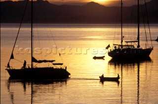 Sea of Cortez  Sunset in at the anchorage