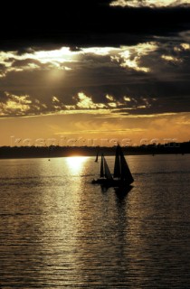 Two yachts sailing in the Solent