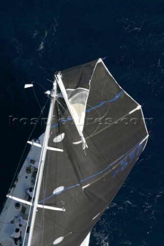 Maxi Alexia breaks mast in collision with Leopard Maxi Yacht Rolex Cup 2003 Porto Cervo Sardinia