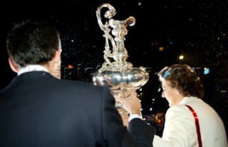 Valencia  26 November 2003. The Cup in Valencia. Major of Valencia Rita Barserˆ andCommunity President Francisco Camps