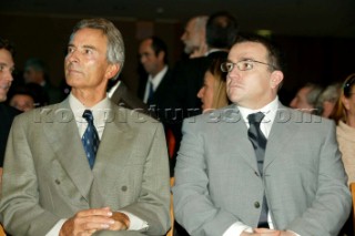 Geneve Suisse 26 November 2003. Announcement Day of the host city of the 32nd Americas Cup in to President Wilson Hotel in Geneve:. Pierre Yves Firmenich, Commodore Societe Nautique Geneve and  CEO ACManagement Michel Bonnefous . Americas Cup 2007 Valencia Announcement