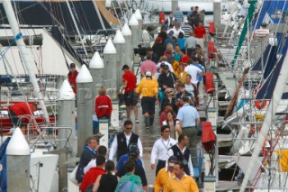 Sydney - Australia  Rolex Sydney Hobart Race 2002. Last minute preparation a the CYCA .