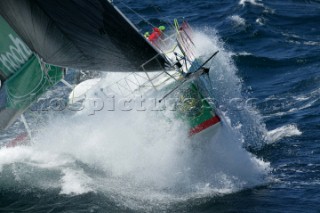 Tasmania Island 28/12/2003. Rolex Sydney Hobart Race. The leader of the Sydney Hobart race approcing the Tasmanian Island.  Rolex.