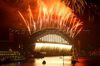 Sydney Australia 31/12/2003. Sydney Harbour Bridge New Year Eve.