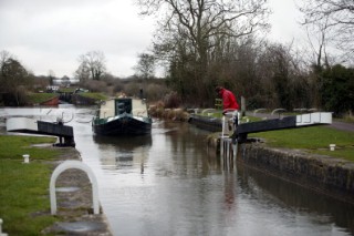 English Canal Boats Kennet and Avon Canals 2003.   Canal boats on English Kennet and Avon Canals.