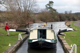 English Canal Boats Kennet and Avon Canals 2003.   Canal boats on English Kennet and Avon Canals.