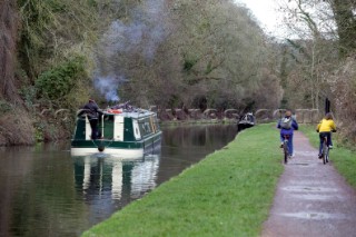 English Canal Boats Kennet and Avon Canals 2003.   Canal boats on English Kennet and Avon Canals.