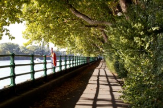 River Thames, London.  Towpath on the River thames