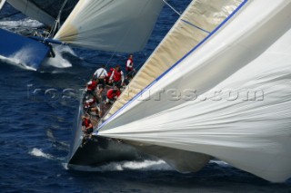 Porto Cervo 09 09 2003. Maxi Yacht Rolex Cup 2003. Virtuelle and Magic Carpet.    .