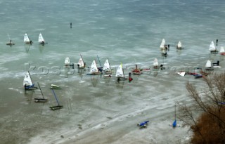 Balatonfured 17 January 2004. DN Ice World Championship 2004 on the Balaton lake.