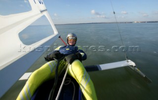 Balatonfured 17 January 2004. DN Ice World Championship 2004 on the Balaton lake:. Carol Jablonski POL. Seven  Time Ice Sailing World Champion. . Carol will be the skipper of  Toscana Challenge, the new Italian Team for the next Americas Cup.