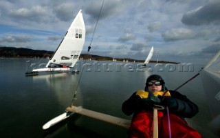 Gyenesdias 22 January 2004. DN ICE SAILING WORLD CHAMPIONSHIP. Tadas Urmonas T 77 - Algirdas Zizys T 99.