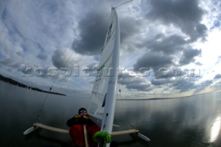 Gyenesdias 22 January 2004. DN ICE SAILING WORLD CHAMPIONSHIP. Tadas Urmonas T 77.