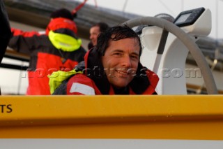 Maxi Cat Cheyenne. . Before start of Jules Verne Trophy 2004. Plymouth UK. © Claire Bailey/Kos Picture Source