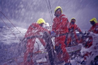 Volvo Ocean Race 2001-2002 - febbraio 2002 Tappa 4 - Auckland - Rio de Janeiro - A bordo. EquipaggioVolvo Ocean Race 2001-2002 - february 2002 . Leg 4 - Auckland - Rio de Janeiro - On board. Crew.