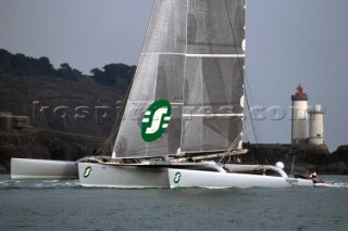 Olivier de Kersauson on board french trimaran Geronimo sponsored by Cap Gemini and Schneider Electric