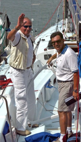 Palma de Maiorca  4 08 2002  21 Copa del Rey Agua Brava The king of Spain JuanCarlos  and Pedro Camp