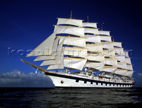 The largest sailing cruise ship the Royal Clipper with 57000 square feet of sail is controlled by co
