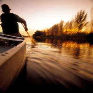 Artistic indian canoeing images from America