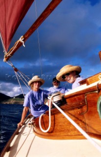 Family cruising onboard their classic yacht