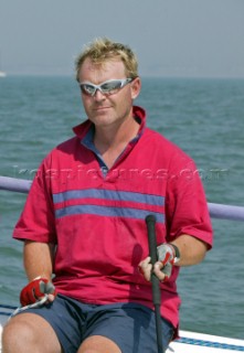 Skipper and crew onboard a J80