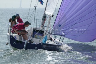 J80 Just Savage owned by Liz Savage racing in the Solent