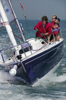 J80 Just Savage owned by Liz Savage racing in the Solent